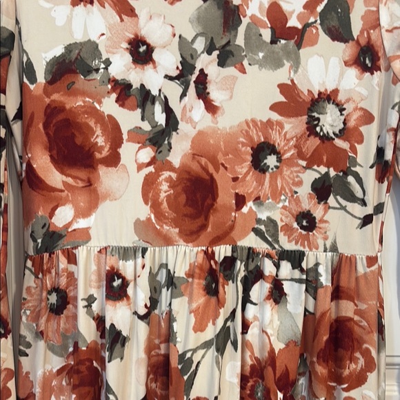 Orange Creek Floral Long Sleeve Dress Medium - Picture 5 of 5